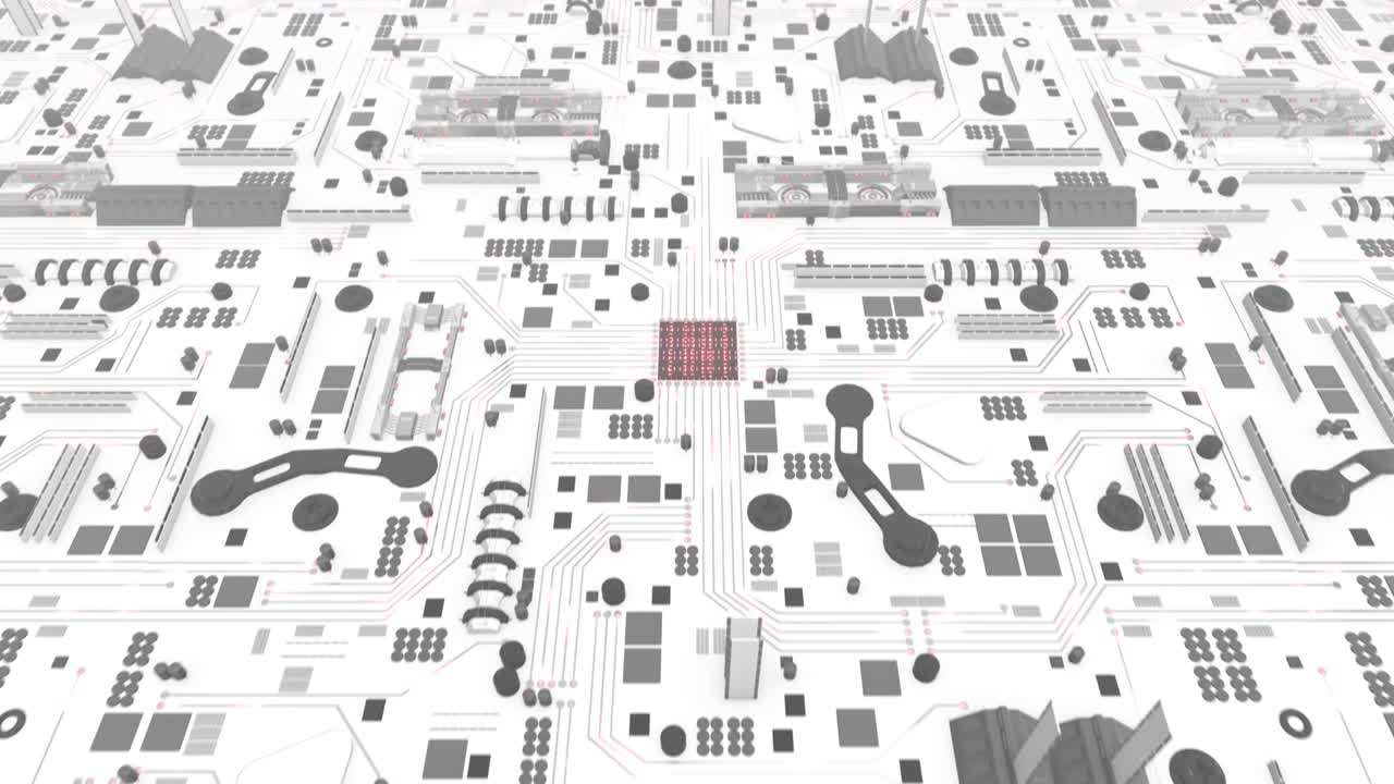 loop de concepto de actualización de la placa base futurista brillante 4k