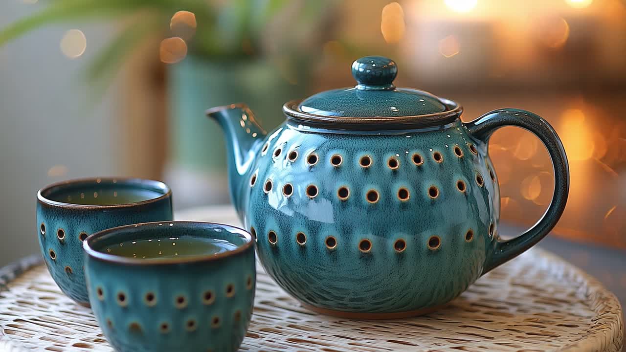 Teapot and tea cups