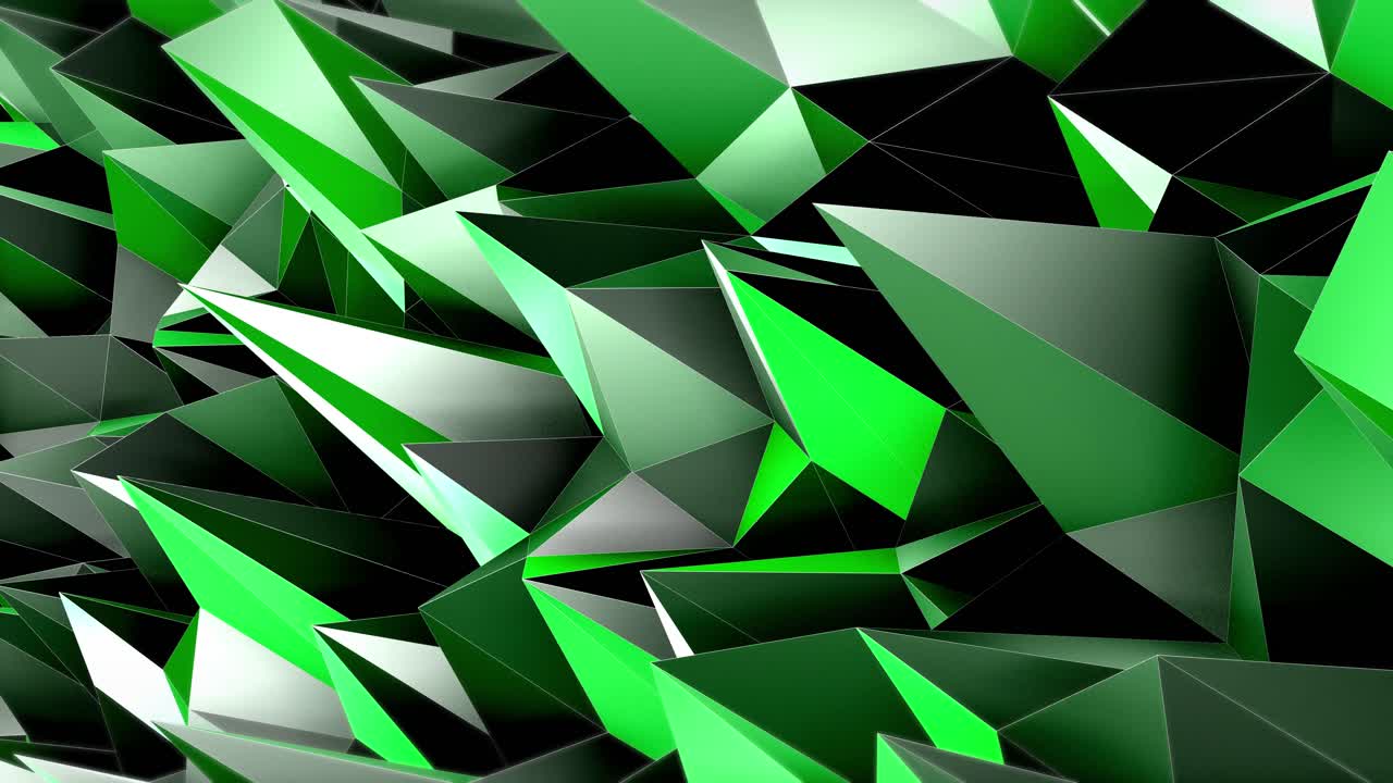 Dynamic Green and Black Geometric Polygon Background