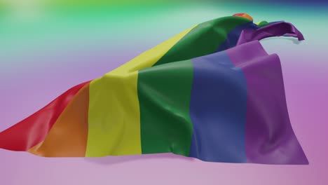 a flag with colors discovers with the wind the word lgtbi with its colors.