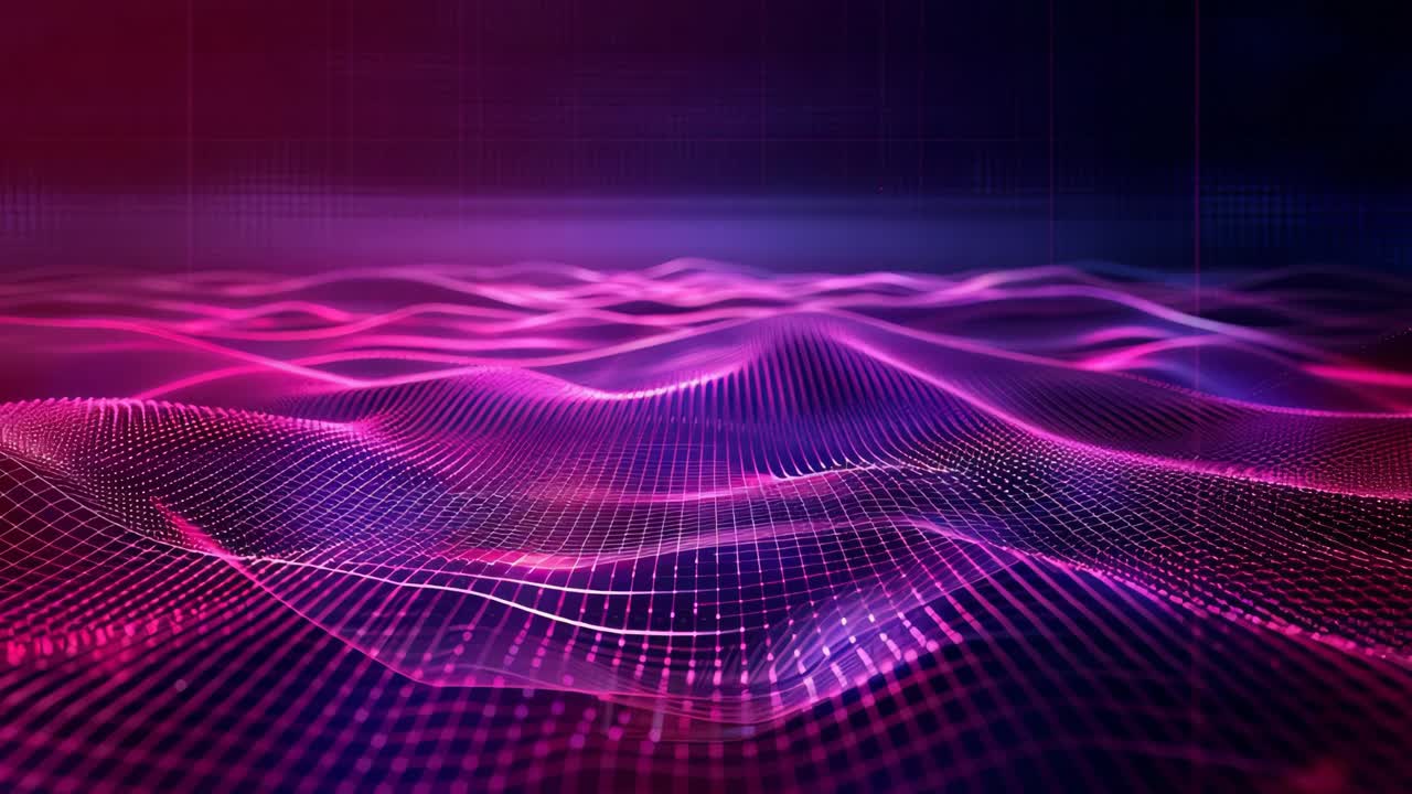 Abstract Neon Waves Background