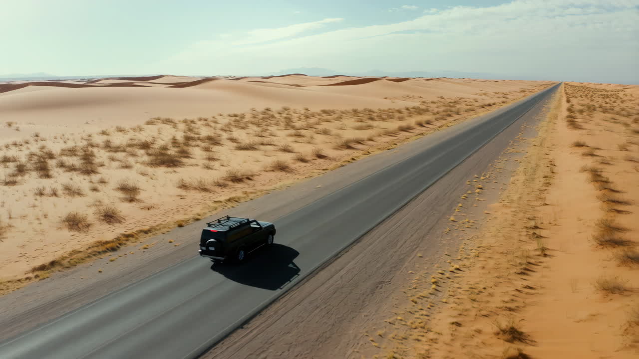 coche conduciendo en un camino desierto
