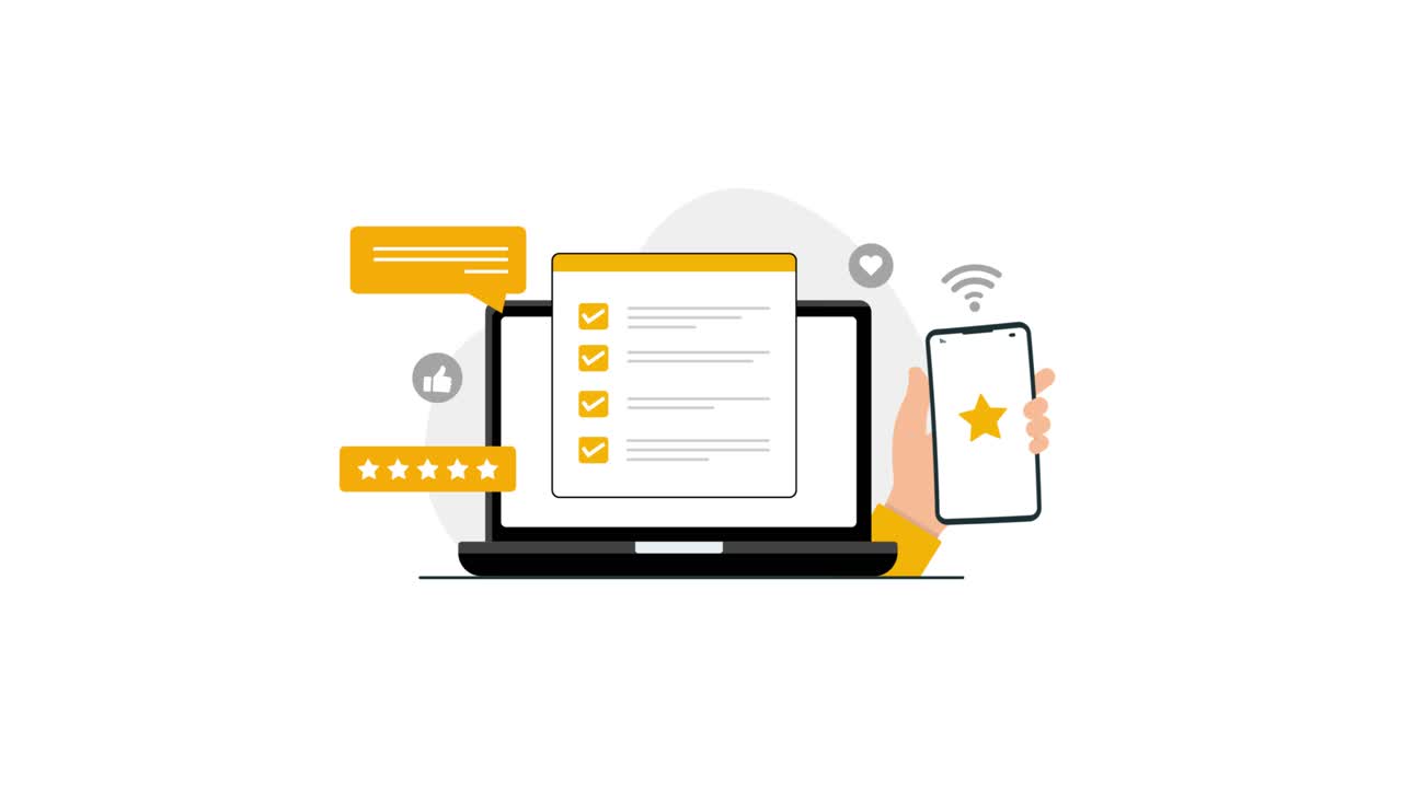 Online Feedback and Review System with Laptop and Smartphone