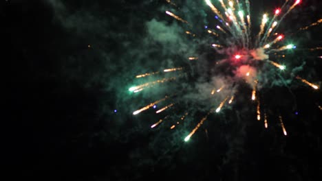 happy new year 2019 celebration with festive fireworks collage in night sky