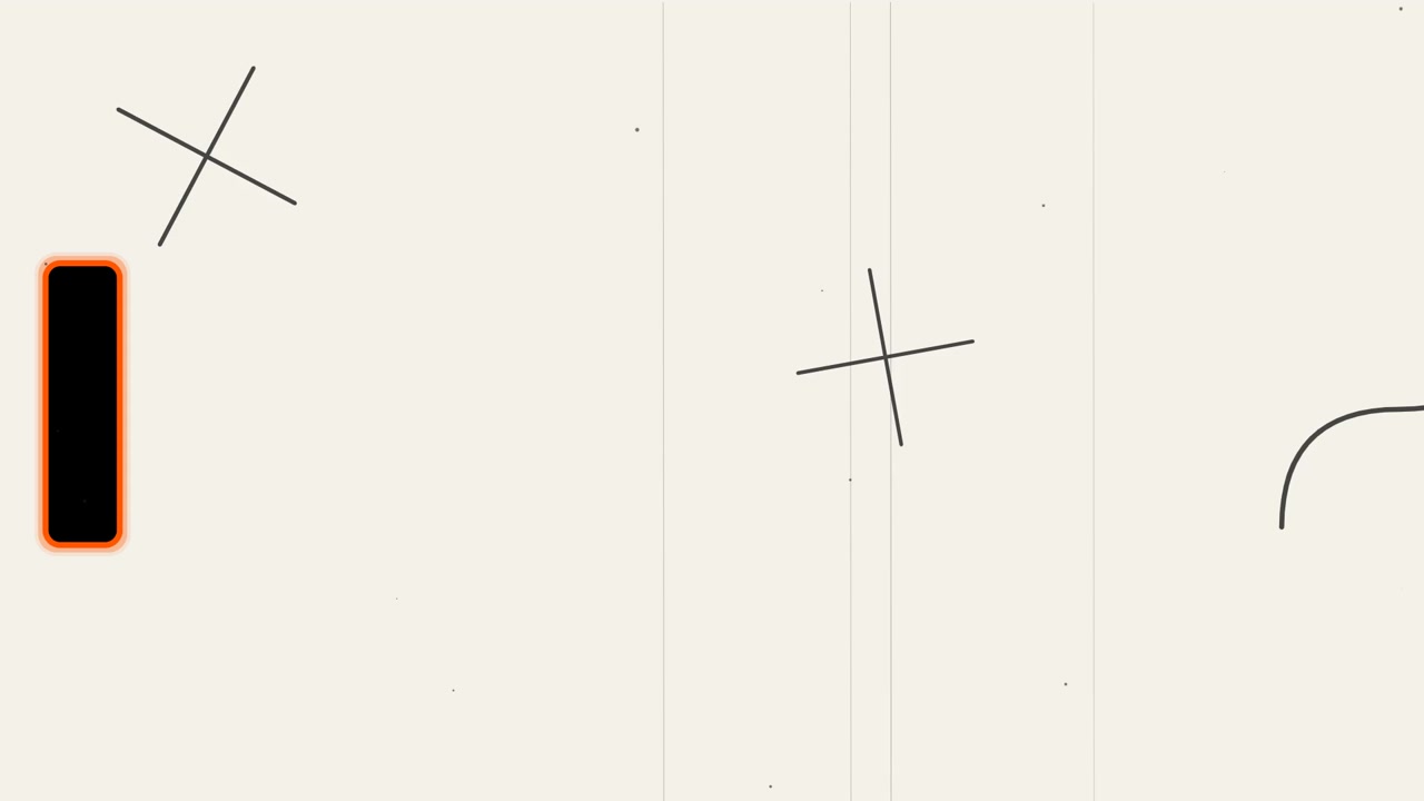 Abstract Minimalist Animation with Geometric Shapes and Film Grain