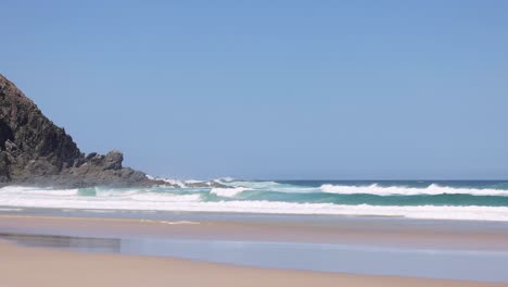 peaceful beach scene with rhythmic ocean waves