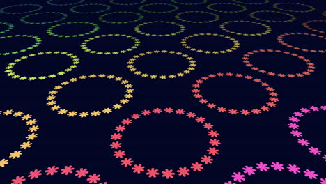 Neon-colorful-snowflakes-pattern-on-black-gradient