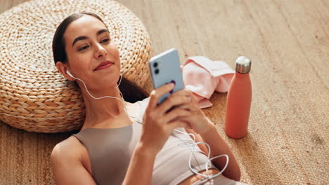 woman relaxing during a break from a fitness routine