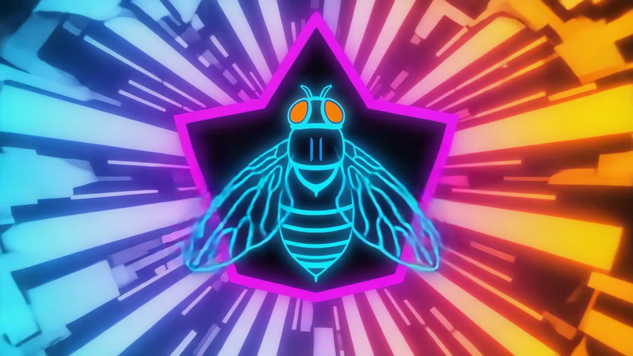 Neon Bee Abstract