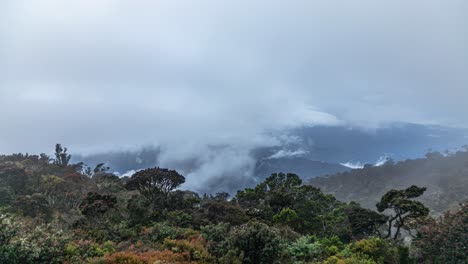 timelapse of mount kinabalu from the rest house before the summit climb