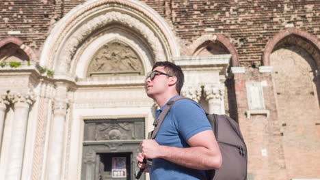 tourist exploring venetian architecture