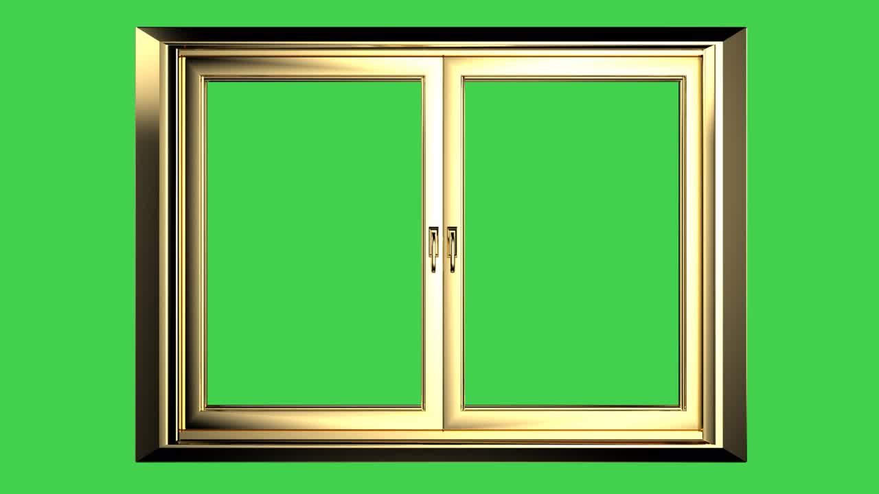 녹색 화면에 황금 upvc 창 프로파일 프레임