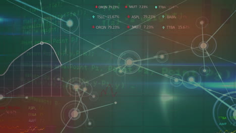 animación de la red de conexiones con procesamiento de datos sobre la red