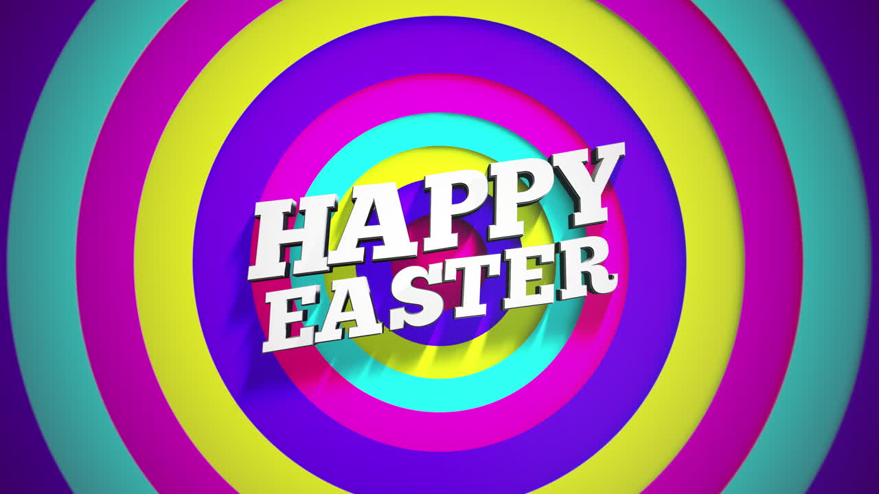 Testo colorato "Buona Pasqua" su spirale: un gioioso biglietto d'auguri o poster