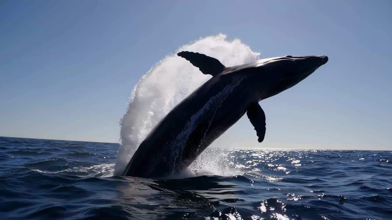 Whale Jumping Out of Water