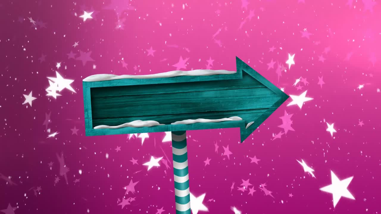 눈이 내리고 나무 표지판