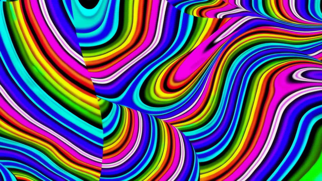 Abstract Colorful Striped Waves