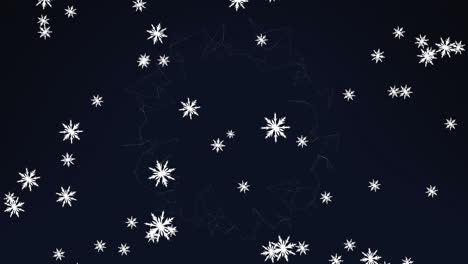 animation of snow falling over black background