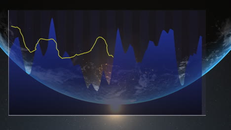 Animación-Del-Procesamiento-De-Datos-Estadísticos-Y-Punto-De-Luz-Contra-El-Primer-Plano-De-Un-Globo