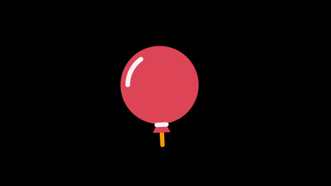 Heißluftballon-Urlaubsabenteuer-Icon-Loop-Animation-Mit-Alphakanal,-Transparentem-Hintergrund,-Prores-444