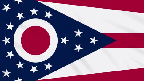 la bandera de ohio flota en el viento, bucle para el fondo
