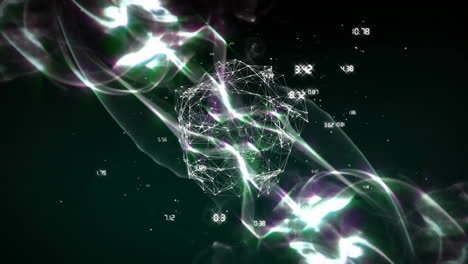 abstract neural network and data points animation over dark background