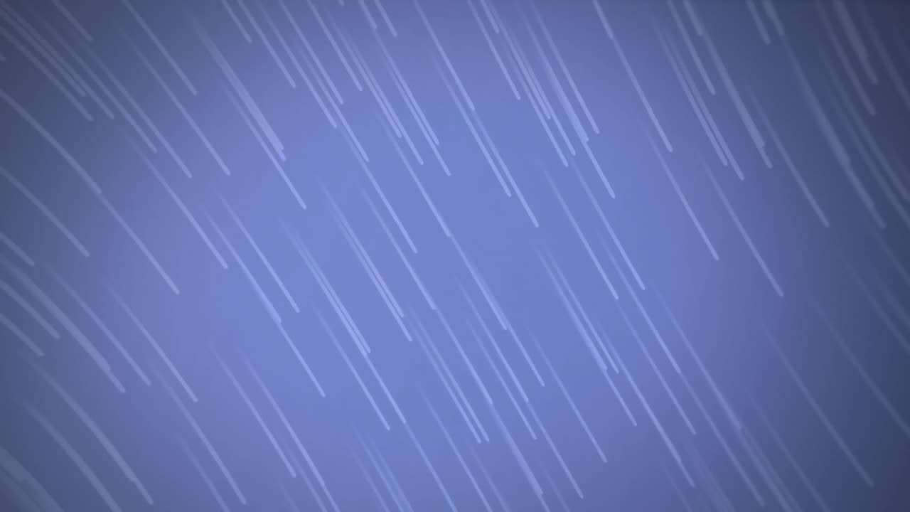 파란색 배경의 복사 공간에 반하여 떨어지는 빛의 흔적의 애니메이션