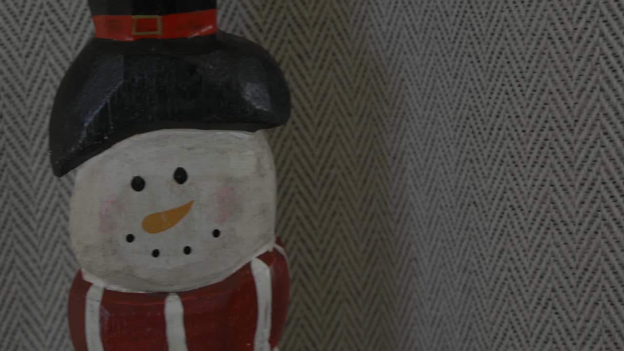 Snowman made of wood use as christmas decoration