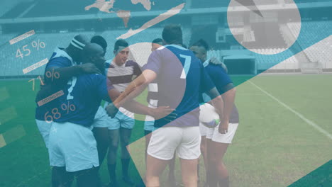 animation of statistics over rugby players
