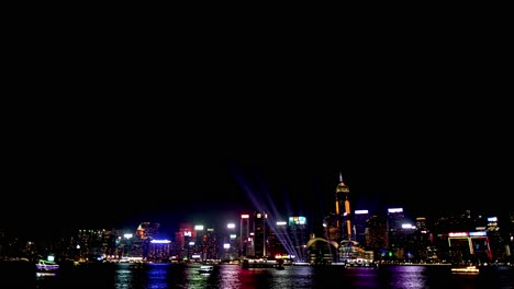 colorful light display over hong kong skyline