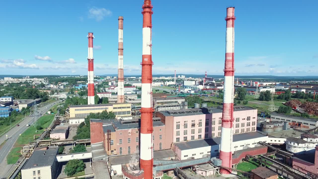 vista aérea industrial de una central eléctrica