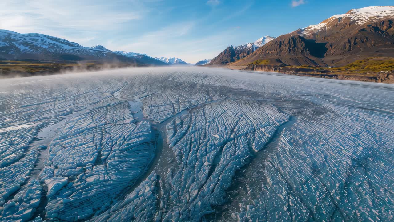 Aerial View of a Glacier Landscape