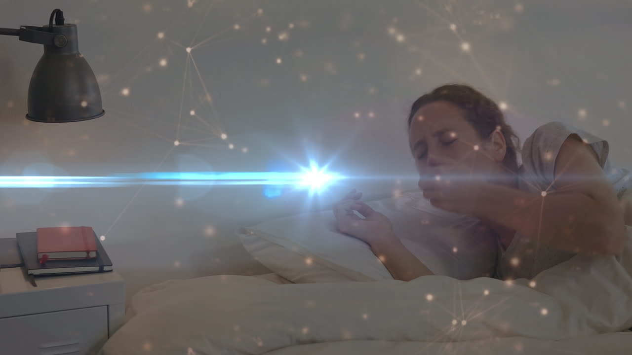 침대에 누워있는 백인 여성에 대한 스의 애니메이션