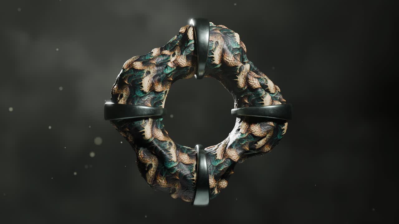 Abstract Metallic Circular Sculpture