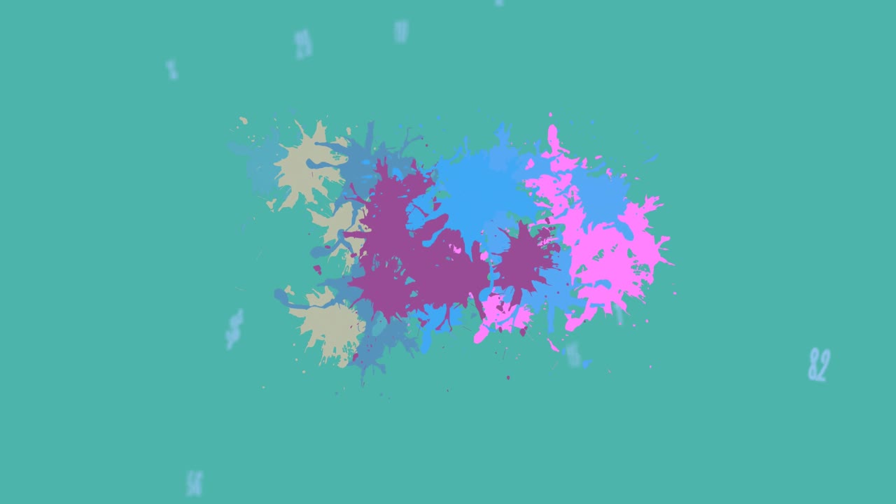 녹색 배경 에 있는 글자 와 숫자 위 에 복사 공간 을 가진 다채로운 페인트 스테인드 배너