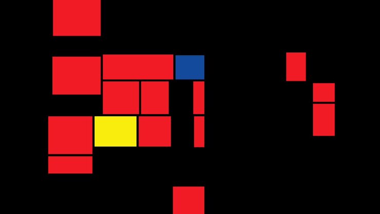 Abstract Bauhaus blue, black, red, black background animation, Abstract Bauhaus blue, black, red, black background animation, Material design background