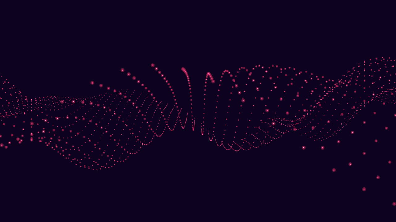 Dynamic waveform moving zigzag pattern of dots creates captivating wave shape