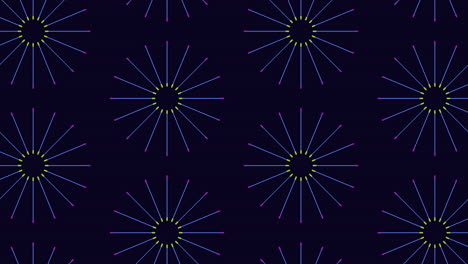 Pattern of radiating blue and purple lines with dotted texture
