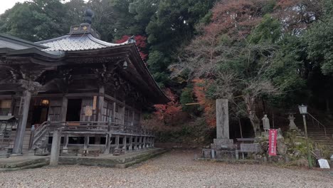 a serene temple with changing natural light