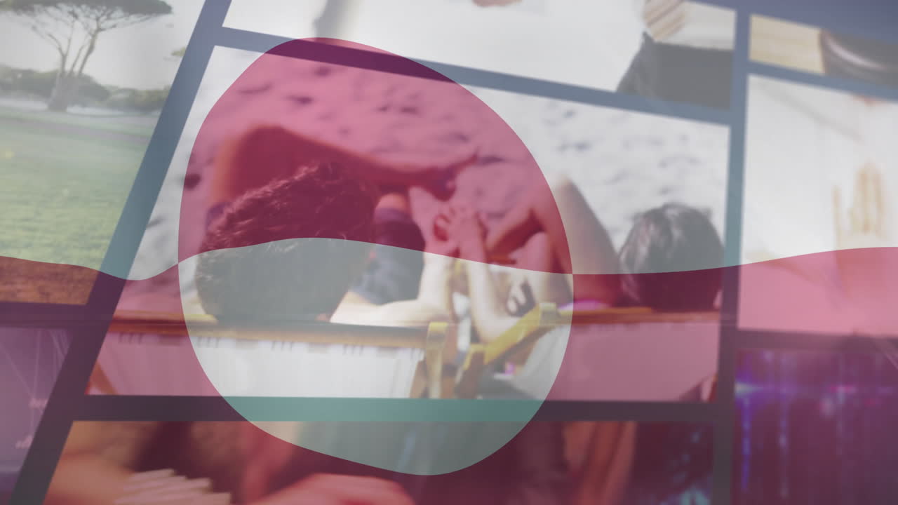 animación de la bandera de groenlandia en diferentes videos