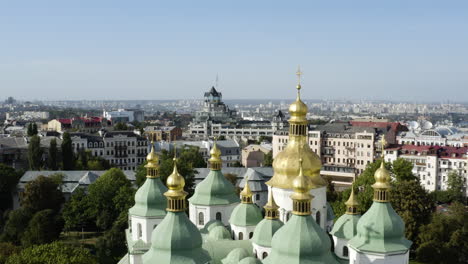 green and golden domes of st