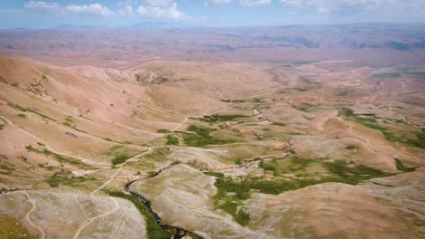 beautiful landscape of fergana valley near the border of uzbekistan in central asia on a sunny day