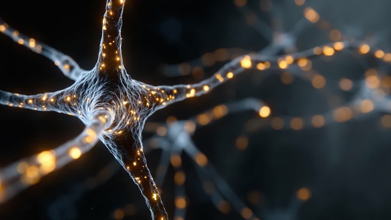 Una rete intricata di neuroni che trasmette segnali elettrici, evidenziando la splendida complessità delle connessioni neurali nel cervello umano