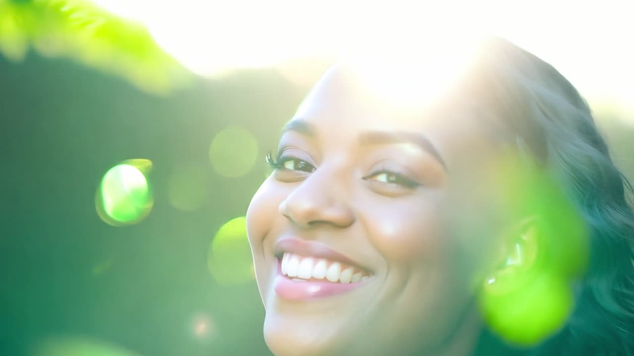 Portrait of a smiling black woman outdoors