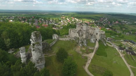 wide shot of old medieval castel