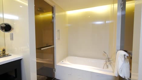 modern and stylish bathroom with white colour decoration