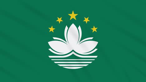 macau flag waving cloth background, loop