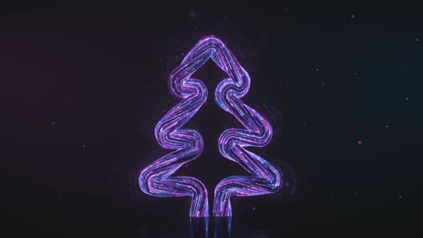 árbol de navidad de neón 3d muestra animación de bucle sin costuras