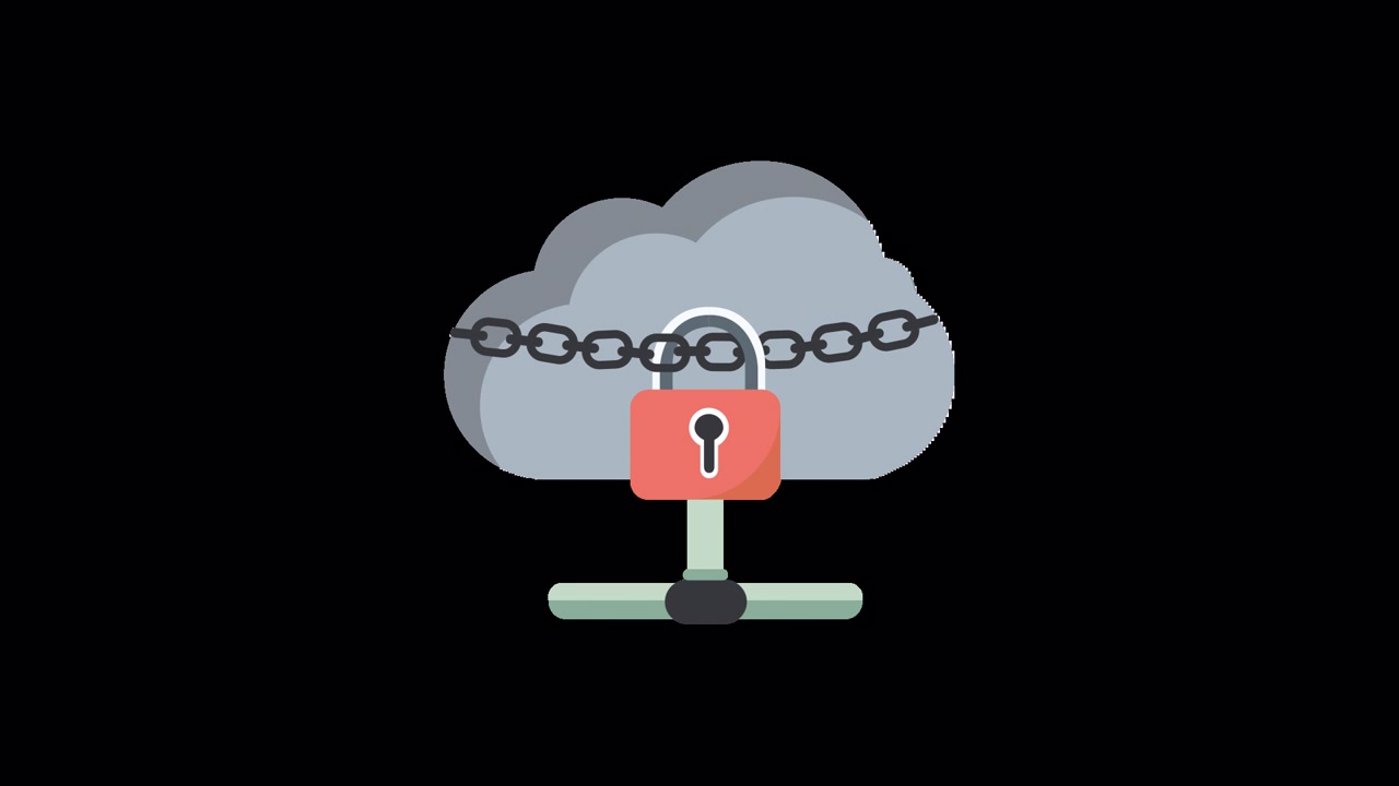 Animated Icon Illustrating Cloud Computing Security and Data Protection