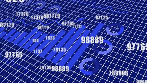 Animation-of-numbers-and-financial-data-processing-over-grid-background